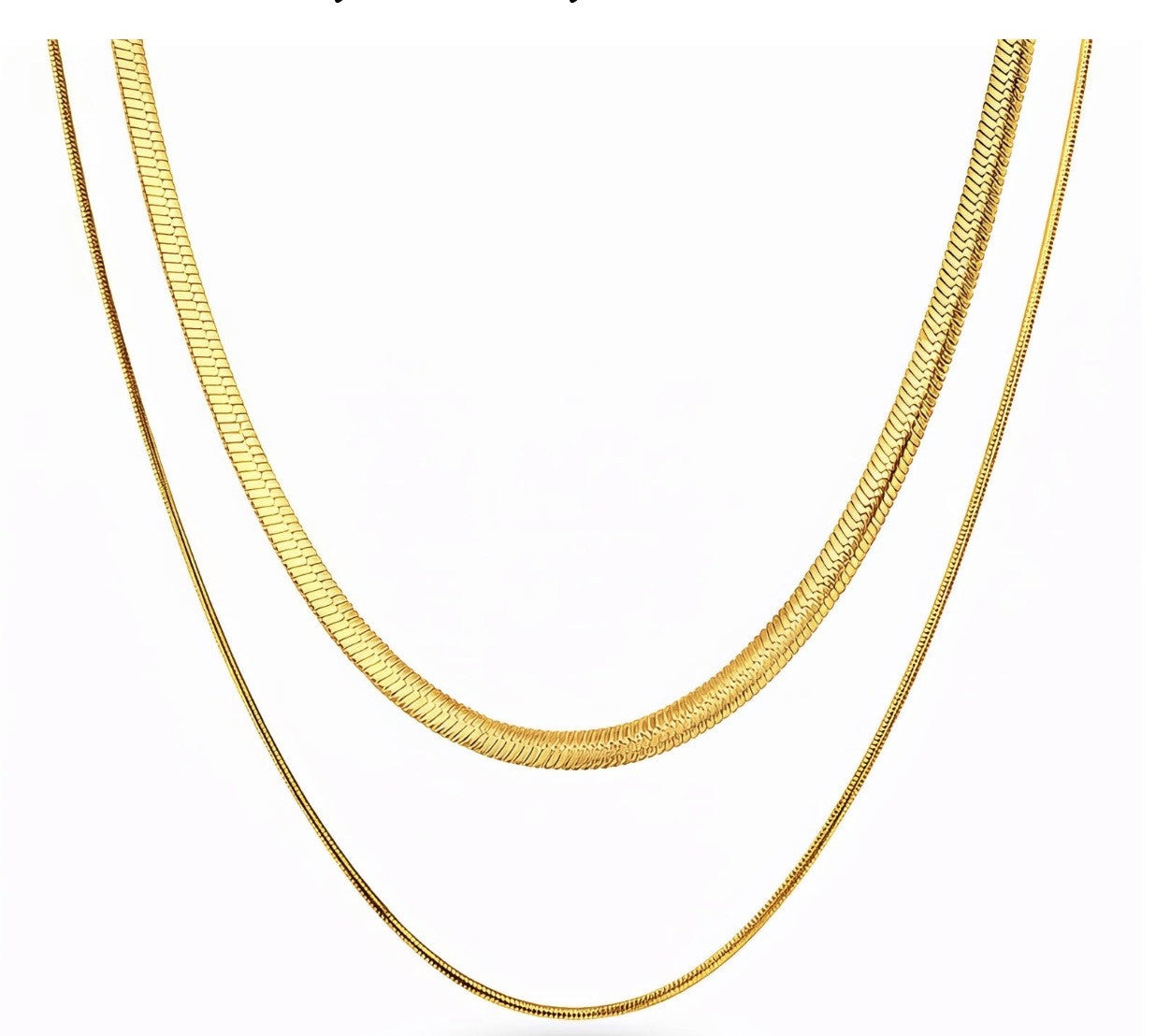 Double Gold Chain Necklace