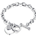 Double Heart Silver Bracelet