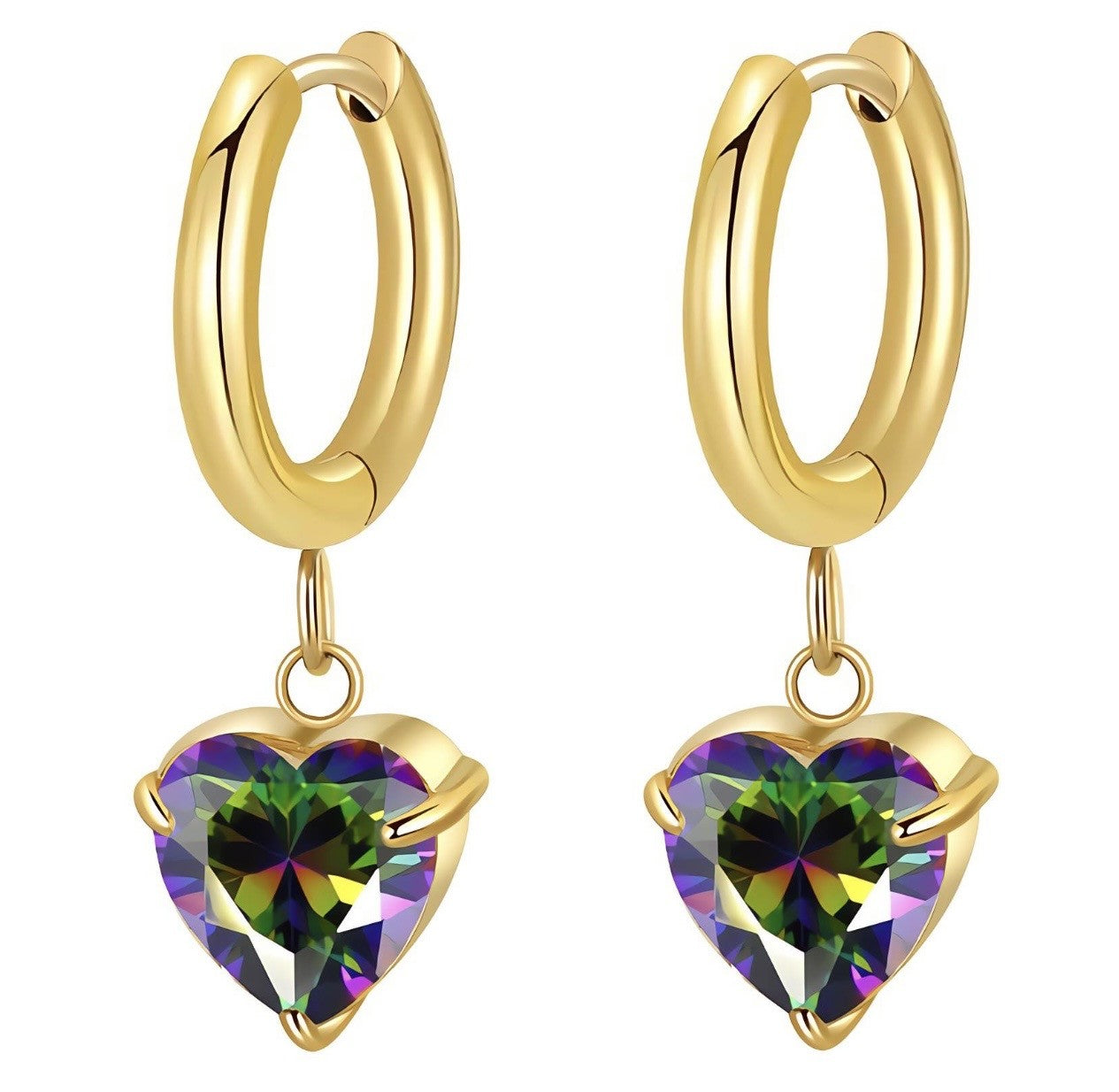 Multicolor Heart Earrings