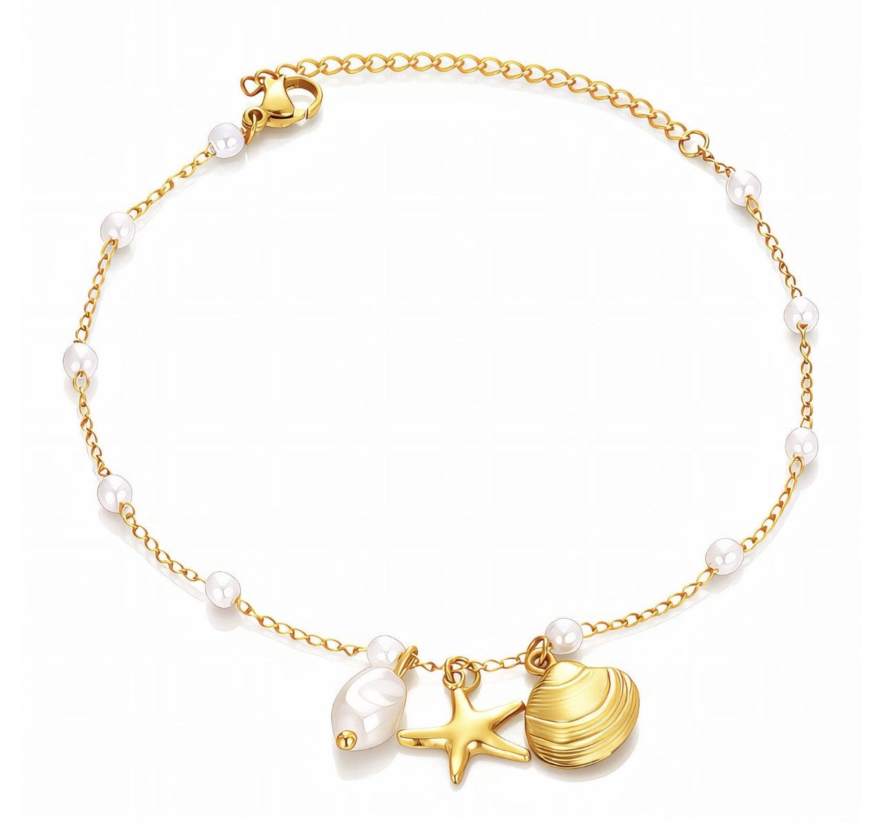 Starfish and Shell Anklet