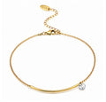 Gold Anklet with Cubic Zirconia Stones