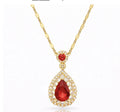 Ruby with Cubic Zirconia Crystals Necklace