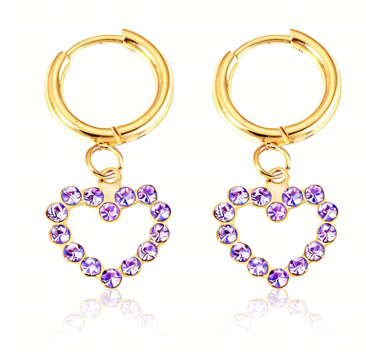 Lavender Heart Earrings