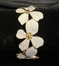 White Flower Meadow Cluff Bracelet